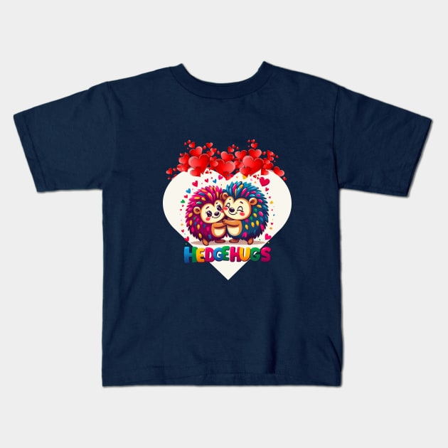 Valentine Hedgehog Valentine Hedgehog 2024 Kids T-Shirt by BukovskyART